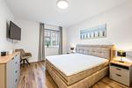 Schlafzimmer - Ferienwohnung Strandkorb Rosenhagen bei Travemünde - Top-Hundeurlaub