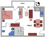 Grundriss - Appartement Dorfleben 4 - Top-Hundeurlaub