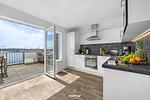 Küche / Küchenzeile - Ferienwohnung Durchblick Olpenitz - Top-Hundeurlaub