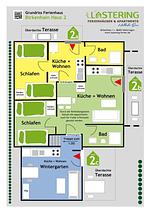 Grundriss - Birkenhain 2b - Lastering Ferienhäuser & Apartments - Top-Hundeurlaub