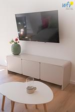 Wohnzimmer - Ferienwohnung Bente - Top-Hundeurlaub