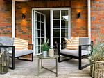 Terrasse direkt am Haus - Strandquartier L. A. - Top-Hundeurlaub