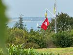 Blick von der Gemeinschaftsterrasse auf die Flensburger Förde - Ankerplatz No. 8 - Top-Hundeurlaub