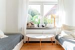 Zweites Schlafzimmer mit zwei Einzelbetten - eins davon ausziehbar - Ankerplatz No. 8 - Top-Hundeurlaub