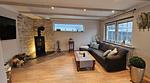 Wohnzimmer mit neuem Kaminofen - Ferienhaus Seehus21 Büsum - Top-Hundeurlaub