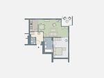 Grundriss - Ferienwohnung mit 1 Schlafzimmer und Balkon (D133) - Top-Hundeurlaub