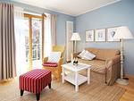 Wohnzimmer - 1-Raum-Ferienwohnung mit Balkon (D123) - Top-Hundeurlaub