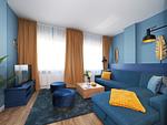 Wohnzimmer - Ferienwohnung mit 1 Schlafzimmer und Balkon zur Seeseite (S16) - Top-Hundeurlaub
