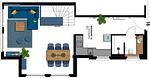 Grundriss - Ferienwohnung mit 1 Schlafzimmer und Balkon zur Seeseite (S16) - Top-Hundeurlaub