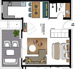 Grundriss - 1-Raum-Ferienwohnung mit Balkon zur Seeseite (S12) - Top-Hundeurlaub