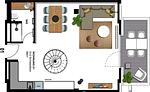 Grundriss - Ferienwohnung mit 1 Schlafzimmer und Balkon (S1) - Top-Hundeurlaub