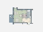 Grundriss - 1-Raum-Ferienwohnung mit Terrasse (DG23) - Top-Hundeurlaub