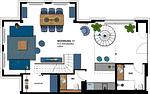 Grundriss - Ferienwohnung mit 2 Schlafzimmern und Terrasse (S17) - Top-Hundeurlaub