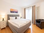 Schlafzimmer - Ferienwohnung mit 1 Schlafzimmer und Balkon (D214) - Top-Hundeurlaub