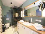 Badezimmer - 1-Raum-Ferienwohnung mit Balkon zur Seeseite (S13) - Top-Hundeurlaub