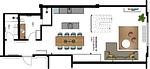 Grundriss - Ferienwohnung mit 2 Schlafzimmern und Terrasse (S19) - Top-Hundeurlaub