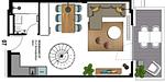 Grundriss - Ferienwohnung mit 1 Schlafzimmer und Balkon (S7) - Top-Hundeurlaub