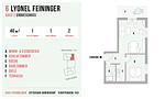 Grundriss eines Ferienhauses mit Schlafzimmer und Badezimmer - Strandleben 06 - Lyonel Feininger - Top-Hundeurlaub