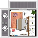 Grundriss - Ferienwohnung mit 2 Schlafzimmern und Terrasse (S21) - Top-Hundeurlaub