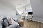 Wohnzimmer - Ferienwohnung Dünennest Rantum auf Sylt - Top-Hundeurlaub