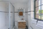 Ferienhaus Wiesenquartier Penkow Bazimmer unten mit Waschtisch - WiesenQuartier - Top-Hundeurlaub
