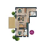 Grundriss - Pidder Lyng Apartment 02 - Top-Hundeurlaub