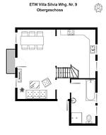 Grundriss - Villa Silva Fewo 9 - Top-Hundeurlaub
