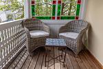 Balkon - FeWo Königsstuhl: Balkon, historischer Charme - Top-Hundeurlaub