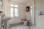 Badezimmer - FeWo Königsstuhl: Balkon, historischer Charme - Top-Hundeurlaub
