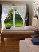 Schlafzimmer - Ferienwohnung Grüne Ecke - Top-Hundeurlaub