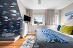 Schlafzimmer - Ferienwohnung Blaue Ella Westerland auf Sylt - Top-Hundeurlaub