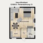 Grundriss - Ferienwohnung 13 - Top-Hundeurlaub