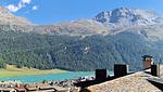 Blick vom Balkon auf den Silvaplanersee - 2½-Zimmerwohnung - Top-Hundeurlaub