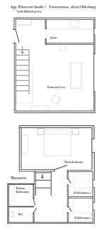 Grundriss-App. Amalie - Apt. Prinzessin Amalie | Zentral | Zimmerprinzen - Top-Hundeurlaub