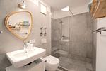Badezimmer - Helle und moderne Ferienwohnung 'Südstrand Apartment' mit Balkon, direkt an der Ostsee - Top-Hundeurlaub