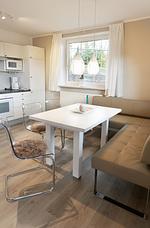 Küche / Küchenzeile - Ferienwohnung Seegras - mit SPIELSCHEUNE, direkt am Wittensee - Top-Hundeurlaub