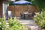 Terrasse - Ferienwohnung Brise 5, mit SPIELSCHEUNE direkt am Wittensee - Top-Hundeurlaub