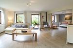 Wohnzimmer - Ferienwohnung „Waterkant“ am Wittensee – viel Platz, Garten und Spielscheune - Top-Hundeurlaub