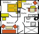 Grundriss - Ferienwohnung Hummer - Top-Hundeurlaub