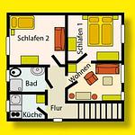 Grundriss - Ferienwohnung Muschel - Top-Hundeurlaub