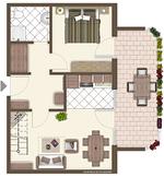 Grundriss - Ferienwohnung "Deichblick" Lilli Marleen 5-17 - Top-Hundeurlaub