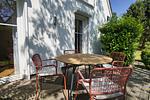 Terrasse - FeWo Boddenkoje: Terrasse - Top-Hundeurlaub