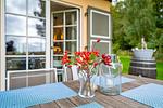 Terrasse - Ferienhaus Herrlichkeit 01 Feriendorf Klein Stresow Rügen - Top-Hundeurlaub