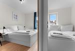 Schlafzimmer - Apartment Joy mit Balkon - Top-Hundeurlaub