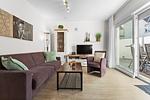 Wohnzimmer - Bungalow Grace mit eingezäunter Terasse - Top-Hundeurlaub