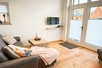 Wohnzimmer - Alte Scheune - Hofblick - Top-Hundeurlaub