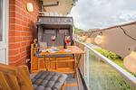 Balkon mit Strandkorb - Hus Inselkieker 110 - Top-Hundeurlaub