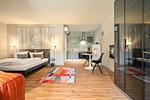 Ferienwohnung Schwalbenblick Klink Wohn- und Schlafbereich - Schwalbenblick - Top-Hundeurlaub