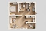 Grundriss - Ferienwohnung Anker nur 350 m zum Strand mit Balkon - Top-Hundeurlaub