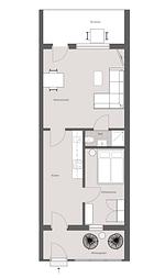 Grundriss - Strandkoje - Waterkant - Top-Hundeurlaub